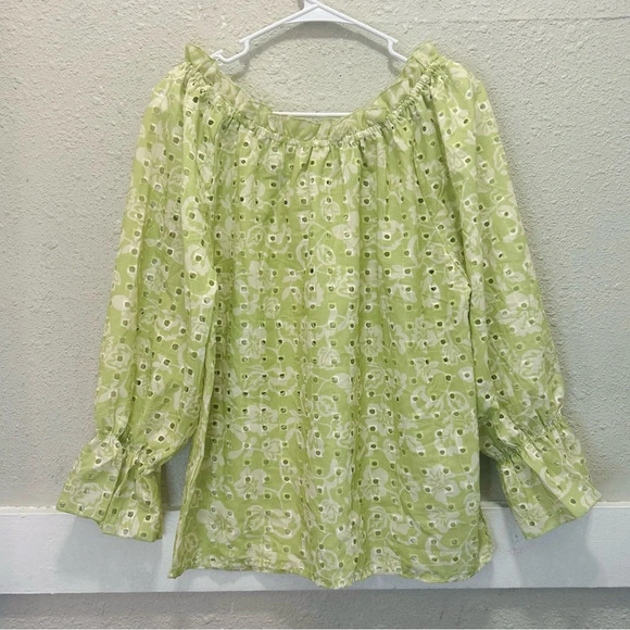 Hester & Orchard Circle Eyelet Smocked Blouse M - Picture 4 of 6